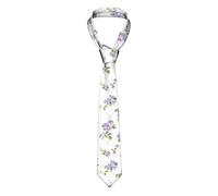 Oudrspo Cravatta da uomo classica, cravatta da uomo con fiori viola, cravatta da uomo, cravatta da lavoro per feste di matrimonio