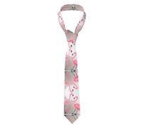 Oudrspo Cravatta da uomo con stampa Love Flamingo, adatta per riunioni di lavoro quotidiane e uso lavorativo