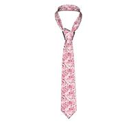 Oudrspo Cravatta da uomo con uccelli fenicotteri rosa Cravatta divertente novità Scarabocchi infantili Dinosauri Cravatta per uomo