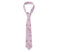 Oudrspo Cravatta da uomo in seta con piccolo drago verde rosa, ideale per affari, matrimoni, feste e come regalo per la festa del papà.