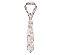 Oudrspo Cravatta da uomo Stagione primaverile Fiori rosa Stampati floreali Novità Cravatte formali per feste di matrimonio per ragazzi