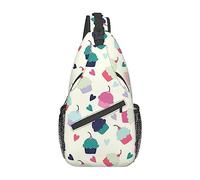 Oudrspo Cupcake Candy Hearts Sweet Borsa a tracolla da viaggio Zaino a tracolla per uomo Donna, Spalle regolabili sinistra e destra Zaino da trekking casual
