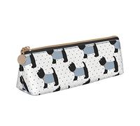 Oudrspo Cute Animal Of Scottie Dog Pattern Pencil Pouch Triangle Pen Case Portable Pencil Bag Organizer in pelle con cerniera Cosmetic Pouch Bag