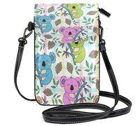 Oudrspo Cute Koala Crossbody Phone Purse Piccola mini borsa a tracolla Custodia per cellulare Portafoglio in pelle Miglior regalo per San Valentino, Anniversario, Compleanni