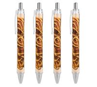 Oudrspo Deliziosa penna a sfera a forma di spaghetti al pomodoro, retrattile, con inchiostro nero, per ufficio, 4 pezzi