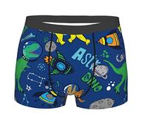 Oudrspo Dinosauro nello Spazio Intimo da Uomo Boxer Slip Morbida e Confortevole Intimo in Viscosa di bambù