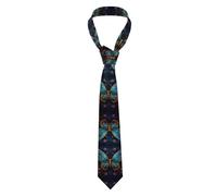 Oudrspo Elegante cravatta da uomo con motivo a vite e farfalla su sfondo nero, versatile e decorativa, adatta sia per gli spostamenti quotidiani che per i viaggi di lavoro.