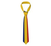 Oudrspo Eleganti cravatte da uomo con la bandiera della Romania, versatili e decorative, adatte sia per gli spostamenti quotidiani che per i viaggi di lavoro.