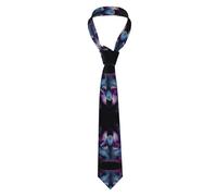 Oudrspo Eleganti cravatte da uomo con motivo a lupi viola e blu, versatili e decorative, adatte sia per gli spostamenti quotidiani che per i viaggi di lavoro.