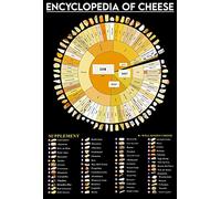 Oudrspo Enciclopedia del formaggio Targhe in metallo Vintage Cook Knowledge Poster popolari Arte da parete retrò per panetteria Decorazione della cucina di casa Targa regalo 12x16 pollici