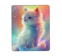 Oudrspo Fantastico tappetino per mouse Fox nero resistente morbido impermeabile antiscivolo in gomma pelle con bordo cucito tappetini per mouse da gioco per scrivania ufficio laptop 10 x 12 pollici