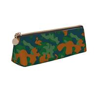 Oudrspo Fashion Camo Pattern Pencil Pouch Triangle Pen Case Portable Pencil Bag Organizer in pelle con cerniera Cosmetic Pouch Bag