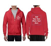 Oudrspo Felpa Personalizzata con Tasche Stampa A Caldo di Maglione con Cerniera, Felpe con Cappuccio Personalizzate, Giacche con Zip con Immagine E Testo in Cotone, Regalo per Uomo, Fidanzato, Padre
