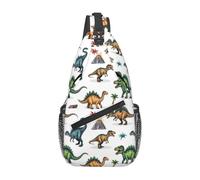Oudrspo Fierce Dinosaur Dinosaur Truck Sling Bag Truck Crossbody Backpack Casual Hiking Daypack Dino Shoulder Chest Bag with Adjustable Strap