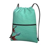 Oudrspo Fish Aquarium Outdoor Leisure Zipper Drawstring Backpack =>> 15.3 X 18in/ 39 X 46cm (LXH), Buono per Viaggi, Carry-On, Bagagli, Campeggio