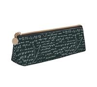 Oudrspo Formule matematiche scritte a mano Modello Astuccio per matite Astuccio per penne a triangolo Astuccio per matite portatile Organizer in pelle con cerniera Borsa cosmetica