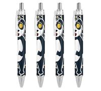 Oudrspo Funny Panda Money - Penna a sfera a sfera, con inchiostro gel, retrattile, 0,5 mm, per scuola e ufficio, motivo divertente panda soldi, 4 pezzi