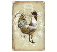 Oudrspo Gallo francese in alluminio metallo latta segno 16x12 pollici casa targa poster casa bar pub parete sono decorazione n