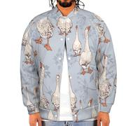 Oudrspo Giacca da baseball da uomo divertente, bomber, oversize, a maniche lunghe, leggera, con bottoni, stile college