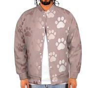 Oudrspo Giacca da uomo con tracce di osso di cane, bomber da baseball, oversize, a maniche lunghe, leggera, con bottoni, stile college sportivo