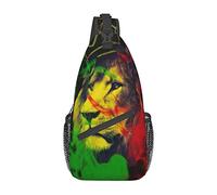 Oudrspo Giamaicano Rasta Reggae Judah Lion Borse a tracolla Donna Uomo Borsa a tracolla regolabile Zaino a tracolla Borsa a tracolla per ciclismo Viaggi Sport Escursionismo