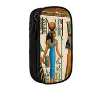 Oudrspo Grande astuccio per matite stampato da donna nell'antico Egitto, astuccio resistente per matite, borsa per cancelleria portatile, organizer per cancelleria