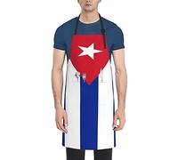 Oudrspo Grembiule bandiera di Cuba regolabile impermeabile con tasche bavaglino grembiuli da cucina per uomo donna grembiuli da chef