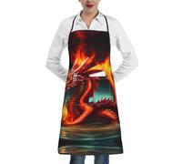 Oudrspo Grembiule da cucina stampato con il Re Drago in Fuoco: progettato specificamente per cucinare e cuocere al forno, adatto per lavori di cucina e artigianato.