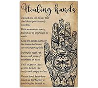 Oudrspo Healing Hands Massaggiatore Alluminio Metallo Targa in Latta 8x12 Pollici Home Targa Poster Home Bar Pub Parete sono Decor N