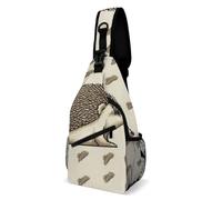 Oudrspo Hedgehog Sling Bag for Men Women Crossbody Backpack Hot Dog Egg Pattern Crossbody Bag Chest Bags for Travel Sport