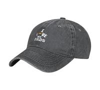 Oudrspo I Love My Two Dads Pride LGBT Father's Day Pride Gay Hat Regolabile Uomo Donna Berretto da Baseball Unisex Denim in Cotone Lavato