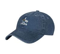 Oudrspo I Love My Two Dads Pride LGBT Father's Day Pride Gay Hat Regolabile Uomo Donna Berretto da Baseball Unisex Denim in Cotone Lavato