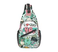 Oudrspo I Love The 90s Illustration Borsa a tracolla da viaggio Zaino a tracolla per uomo Donna, Spalle regolabili sinistra e destra Zaino da escursionismo casual