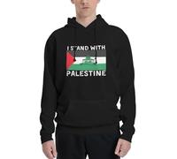 Oudrspo I Stand with Palestine Felpa con Cappuccio Free Palestine Strong Pray for Palestine Felpe con Cappuccio da Uomo e Donna a Maniche Lunghe