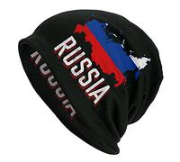 Oudrspo Mappa della Russia Bandiera Russa 10 Berretto in Maglia Russia Cappello per Adulti Berretto con Teschio Lavorato a Maglia Elasticizzato Cappelli Caldi Invernali per Donna Uomo