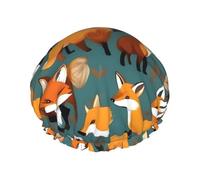 Oudrspo Molte volpi stampano Stampa Cuffia da a lavabile e riutilizzabile/Cuffia per capelli con fodera/elastico adatto a tutte le lunghezze dei capelli, nero