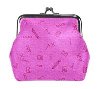 Oudrspo Multi-1 Portafoglio da donna con lettere viola, piccolo portafoglio vintage compatto, portamonete da donna con cerniera e chiusura a bacio, 4,3x4,7 pollici/11x12 cm
