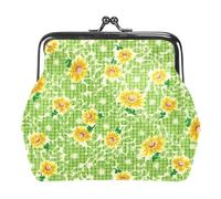 Oudrspo Multi-10 piccoli fiori gialli moda donna carino classico squisito tasche portamonete, 4,3x4,7 pollici/11x12 cm