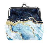 Oudrspo Multi-6 Pretty Marble blu Portamonete con fibbia da donna Portamonete vintage Portamonete con chiusura a bacio Portafogli