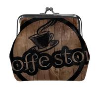 Oudrspo Multi-7 Coffee Time-52 Portamonete Vintage Pouch Portamonete Portafoglio Donna Kiss lock Borsa Cosmetica Borsa Trucco Chiusura Frizione