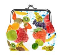 Oudrspo Multi-7 Fruits Fashion Donna Carino Classico Squisito Tasche Portamonete, 4.3x4.7 in/11x12 cm