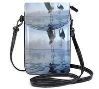 Oudrspo Nature Crane Crossbody Phone Purse Piccola mini borsa a tracolla Custodia per cellulare Portafoglio in pelle Miglior regalo per San Valentino, Anniversario, Compleanni