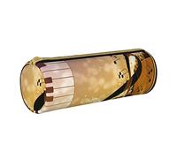 Oudrspo Note musicali per pianoforte e violino Astuccio per matite con cerniera in pelle stampata, borsa per cancelleria portatile, astuccio per cancelleria organizer, unisex