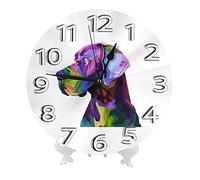 Oudrspo Orologio da parete con cane alano Orologio da parete rotondo silenzioso senza ticchettio Orologio da cucina per bagno 10 pollici