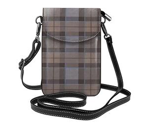 Oudrspo Outlander Fraser Tartan Plaid Piccola borsa per cellulare Borsa a tracolla leggera in pelle PU per donna ragazza