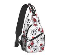 Oudrspo Palloni da calcio Gol con stelle Borse sul petto Borsa a tracolla Borsa a tracolla da viaggio Zaino da trekking Zaino a spalla casual per appassionati di calcio Donna Uomo