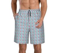 Oudrspo Pantaloncini da Uomo ad Asciugatura Rapida con Stampa Buon Natale con Pupazzo di Neve, Pantaloncini da Spiaggia ad Asciugatura Rapida, Pantaloncini da Corsa Sportivi