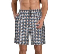 Oudrspo Pantaloncini da Uomo ad Asciugatura Rapida con Stampa di Pupazzo di Neve di Natale 3, Pantaloncini da Spiaggia ad Asciugatura Rapida, Pantaloncini da Corsa Sportivi