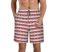 Oudrspo Pantaloncini da Uomo ad Asciugatura Rapida con Stampa di Pupazzo di Neve e Buon Natale, Pantaloncini da Spiaggia ad Asciugatura Rapida, Pantaloncini da Corsa Sportivi