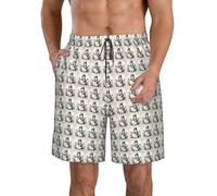 Oudrspo Pantaloncini da Uomo ad Asciugatura Rapida con Stampa Natale Pupazzo di Neve 1", Pantaloncini da Spiaggia ad Asciugatura Rapida, Pantaloncini da Corsa Sportivi